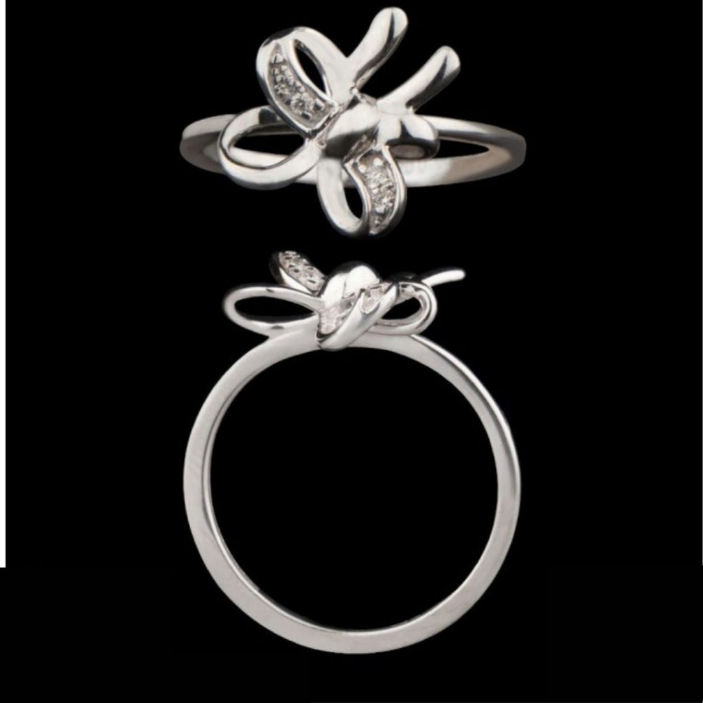 Bow Ring White Gold