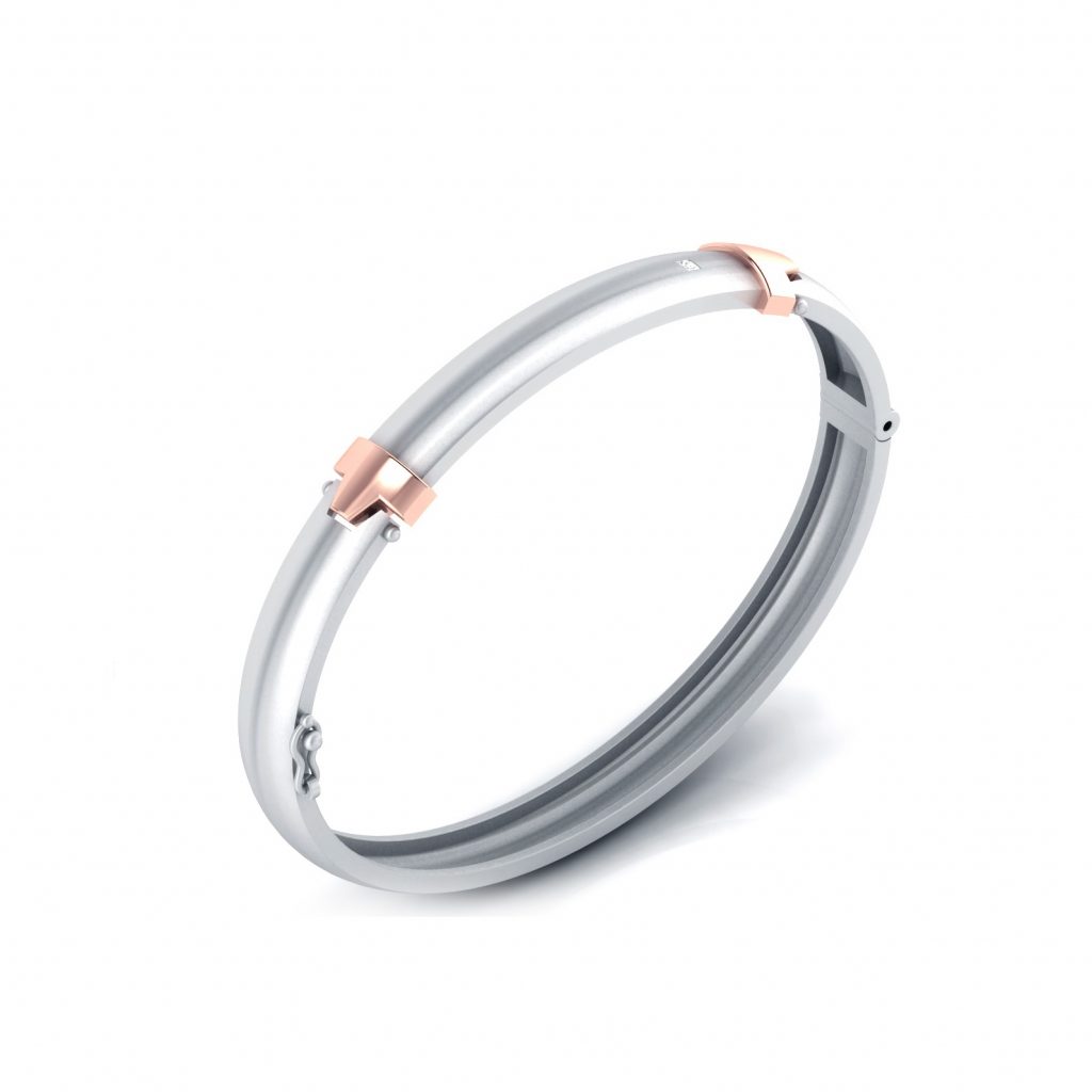 Platinum & Rose Gold Hand Bracelet
