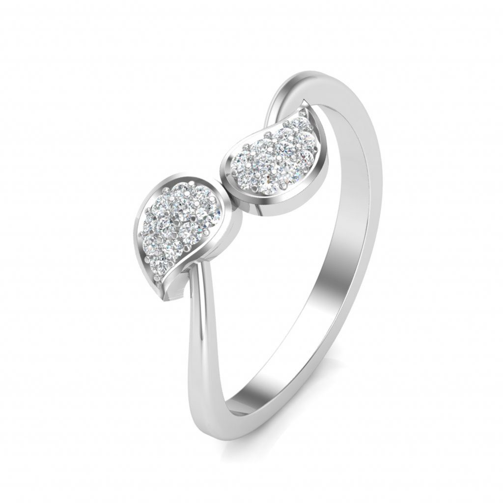 Leaf Design Platinum Ring