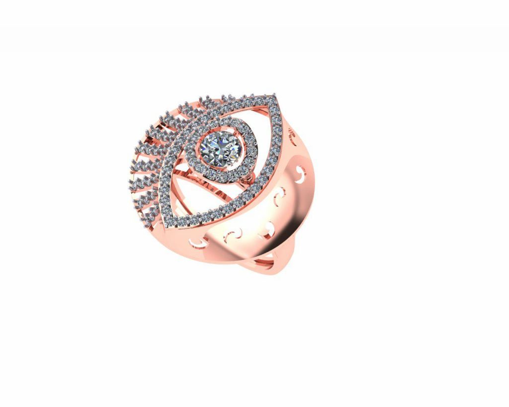 Exquisite Eye Shaped Rose Gold Ring