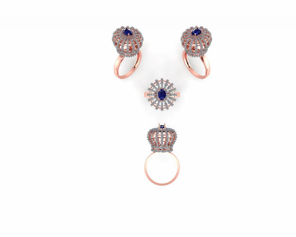Royal Blue Stone Rose Gold Ring