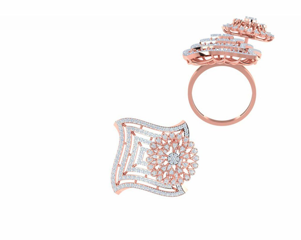 Mountain Flower Rose Gold Ring