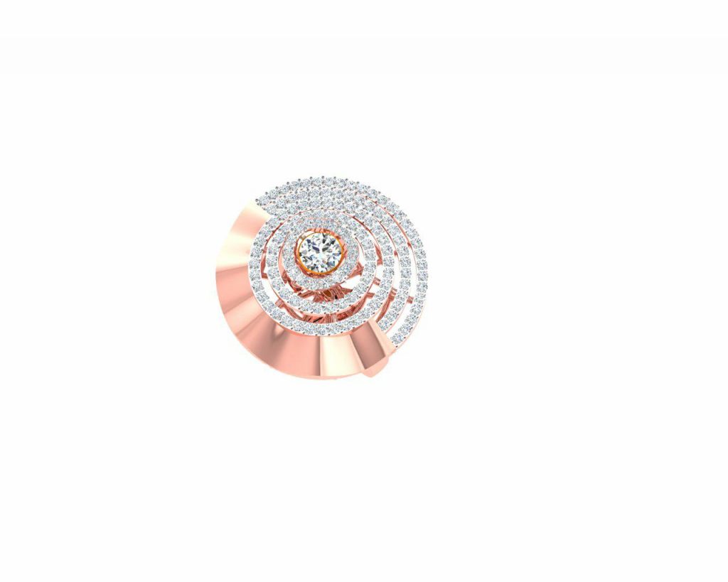 Spectacular Spiral Shaped Rose Gold Ring