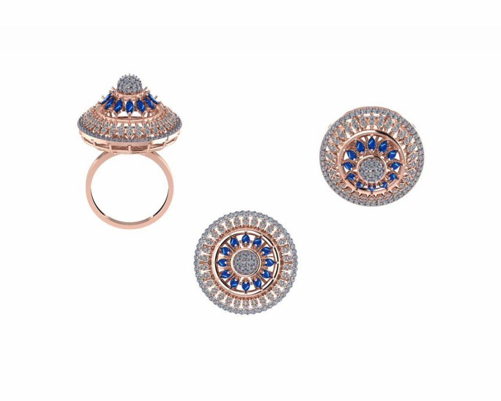 Pyramid Shaped Rose Gold Ring