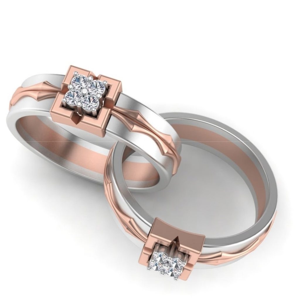 2 TONE SOLITARE RING